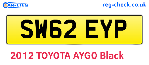 SW62EYP are the vehicle registration plates.