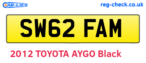 SW62FAM are the vehicle registration plates.