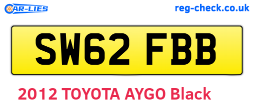SW62FBB are the vehicle registration plates.