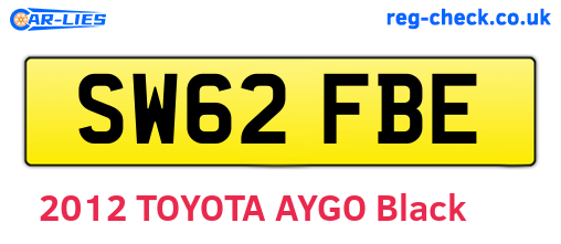 SW62FBE are the vehicle registration plates.