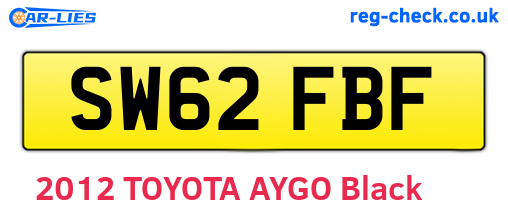 SW62FBF are the vehicle registration plates.