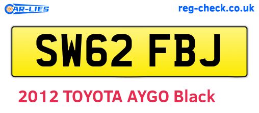 SW62FBJ are the vehicle registration plates.