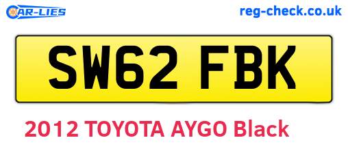 SW62FBK are the vehicle registration plates.