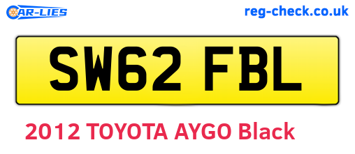 SW62FBL are the vehicle registration plates.