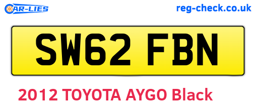 SW62FBN are the vehicle registration plates.