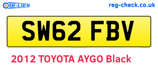 SW62FBV are the vehicle registration plates.