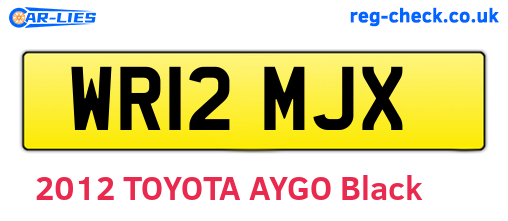 WR12MJX are the vehicle registration plates.