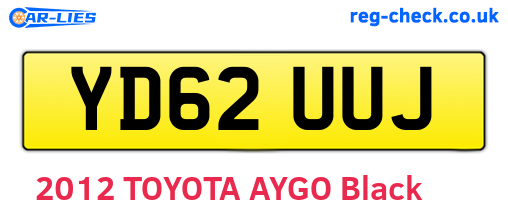 YD62UUJ are the vehicle registration plates.
