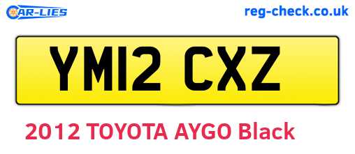 YM12CXZ are the vehicle registration plates.