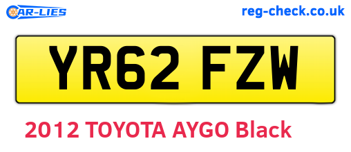 YR62FZW are the vehicle registration plates.