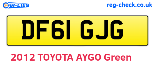 DF61GJG are the vehicle registration plates.
