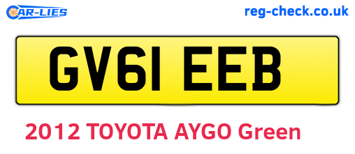 GV61EEB are the vehicle registration plates.