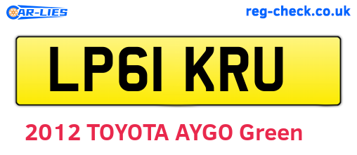 LP61KRU are the vehicle registration plates.
