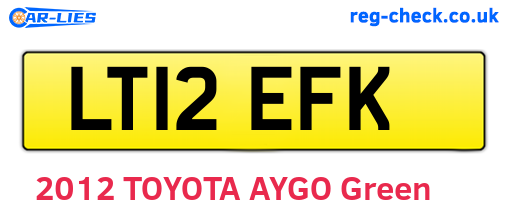 LT12EFK are the vehicle registration plates.