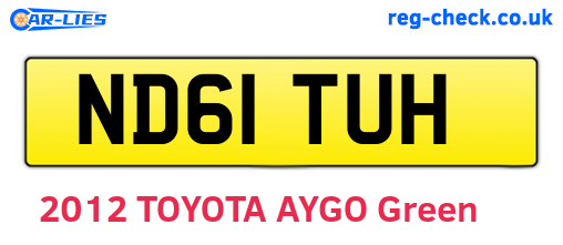 ND61TUH are the vehicle registration plates.