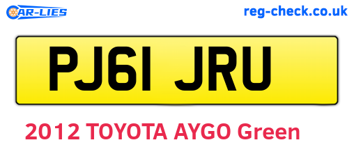 PJ61JRU are the vehicle registration plates.