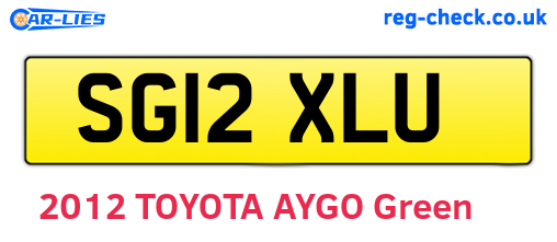 SG12XLU are the vehicle registration plates.
