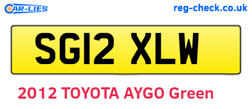 SG12XLW are the vehicle registration plates.