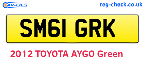 SM61GRK are the vehicle registration plates.