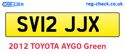 SV12JJX are the vehicle registration plates.