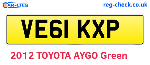 VE61KXP are the vehicle registration plates.