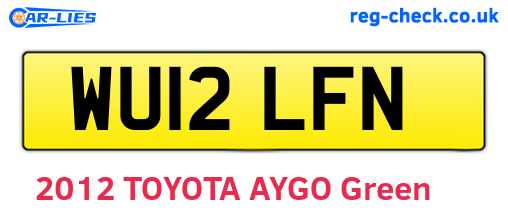 WU12LFN are the vehicle registration plates.