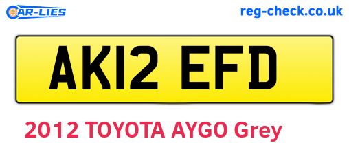 AK12EFD are the vehicle registration plates.