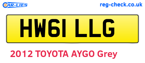 HW61LLG are the vehicle registration plates.