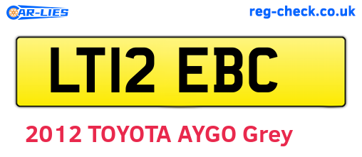 LT12EBC are the vehicle registration plates.