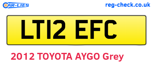 LT12EFC are the vehicle registration plates.