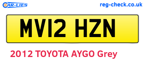 MV12HZN are the vehicle registration plates.