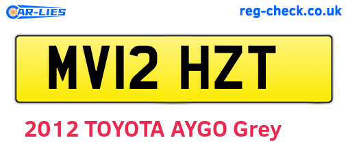 MV12HZT are the vehicle registration plates.