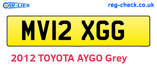 MV12XGG are the vehicle registration plates.