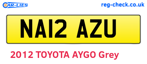 NA12AZU are the vehicle registration plates.