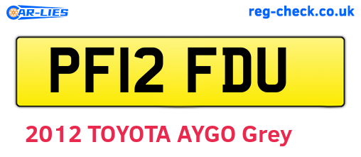 PF12FDU are the vehicle registration plates.