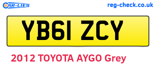 YB61ZCY are the vehicle registration plates.