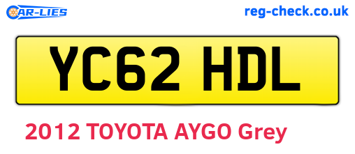 YC62HDL are the vehicle registration plates.
