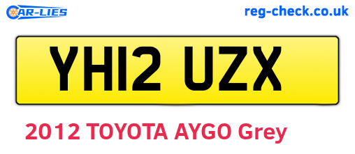 YH12UZX are the vehicle registration plates.