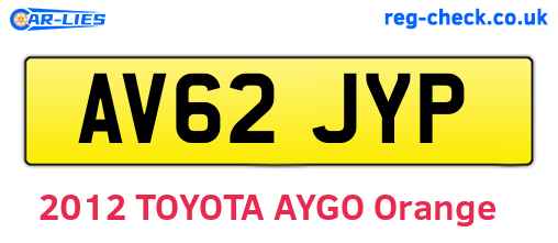 AV62JYP are the vehicle registration plates.