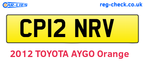 CP12NRV are the vehicle registration plates.