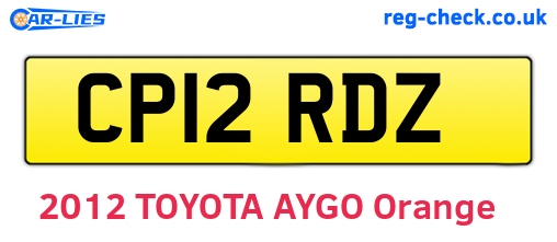 CP12RDZ are the vehicle registration plates.