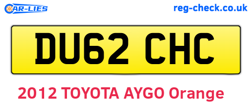 DU62CHC are the vehicle registration plates.