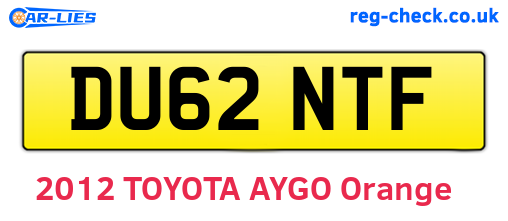 DU62NTF are the vehicle registration plates.