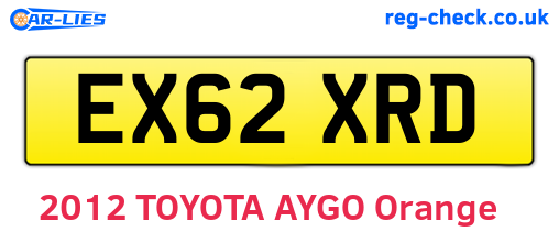 EX62XRD are the vehicle registration plates.