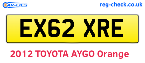 EX62XRE are the vehicle registration plates.
