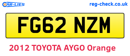 FG62NZM are the vehicle registration plates.