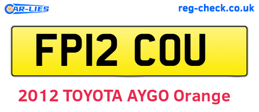 FP12COU are the vehicle registration plates.