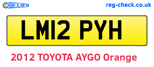 LM12PYH are the vehicle registration plates.