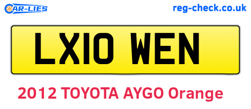 LX10WEN are the vehicle registration plates.
