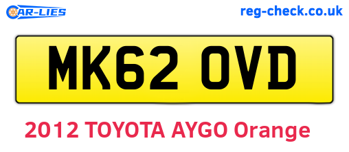MK62OVD are the vehicle registration plates.